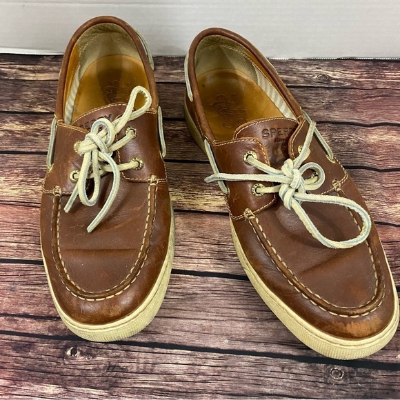 Sperry Men's Top Sider Gold Cup Boat ASV 2 Eye Brown Leather Shoes Size 9M - Picture 5 of 16